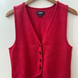 Anthropologie Red Sleeveless Buttoned Tank Top